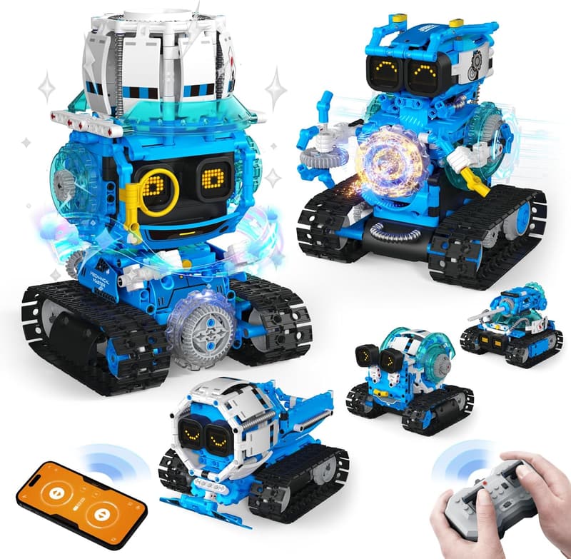 STEM Robot Building Set for Kids, 494PCS, Remote & App-Controlled