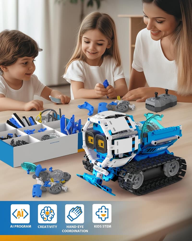 STEM Robot Building Set for Kids, 494PCS, Remote & App-Controlled