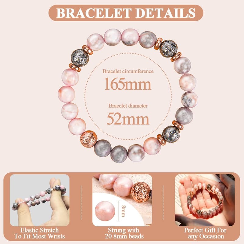 Handcrafted Natural Stone Bracelets for Her Birthday