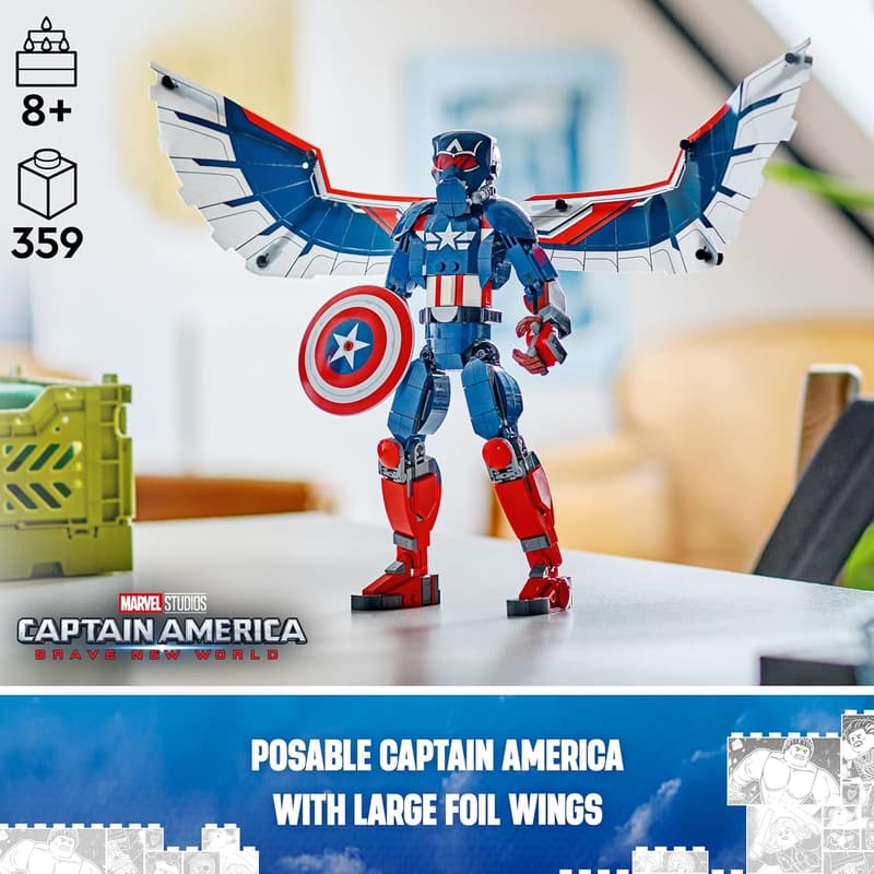 LEGO Marvel Buildable Captain America Figure - Ages 8+
