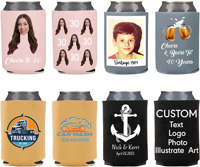 Customizable Can Coolers Set of 20 for Weddings & Parties