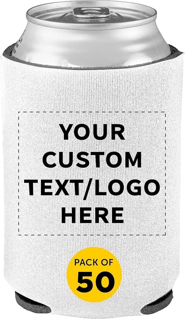 Personalized Bulk Set of 50 Collapsible Beer Can Coolers