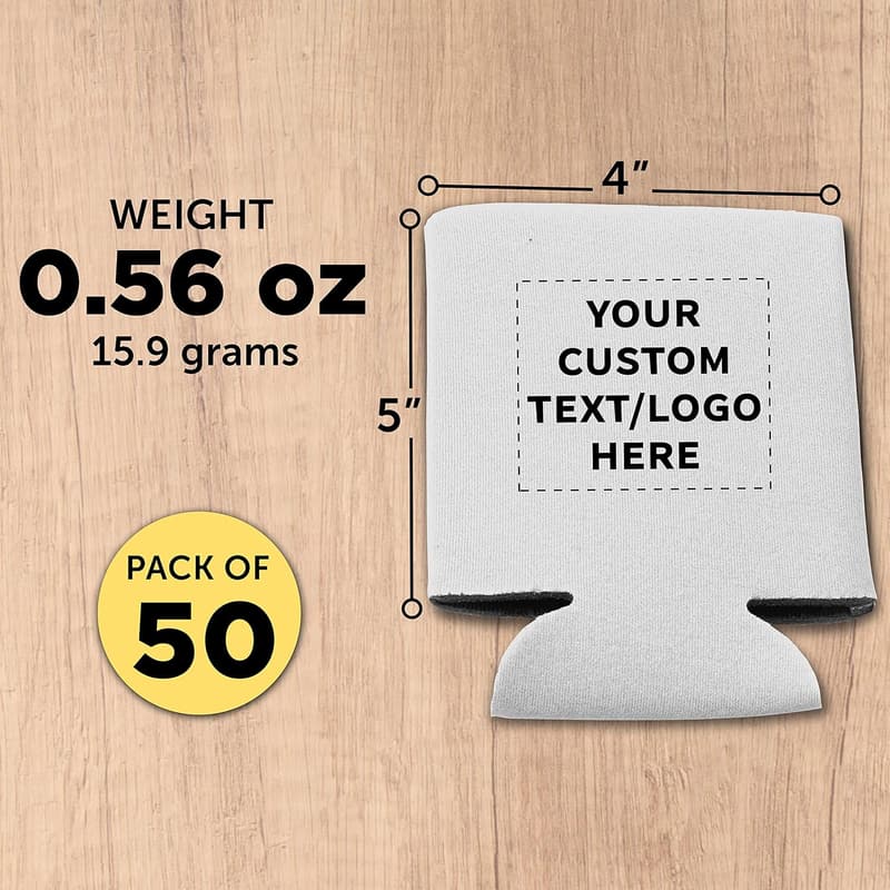Personalized Bulk Set of 50 Collapsible Beer Can Coolers