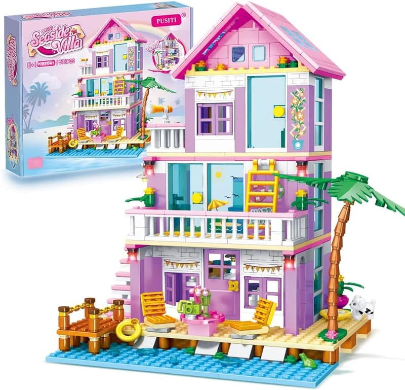 Beach Villa Building Set - 573-Piece Construction Toy for Girls 6+