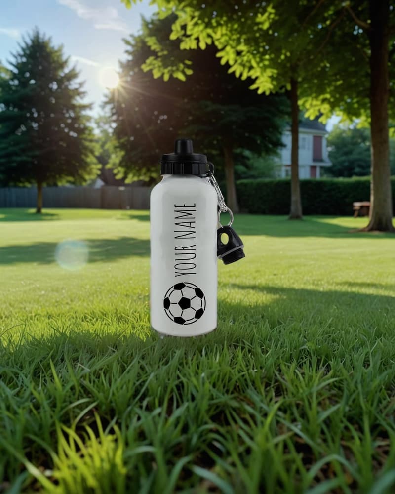 Customizable Soccer Ball Design Aluminum Water Bottle, 20 oz