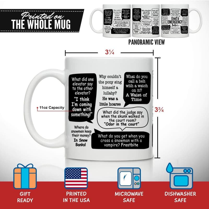 Funny Coffee Mug for Dad - Wrap Around Print Gift