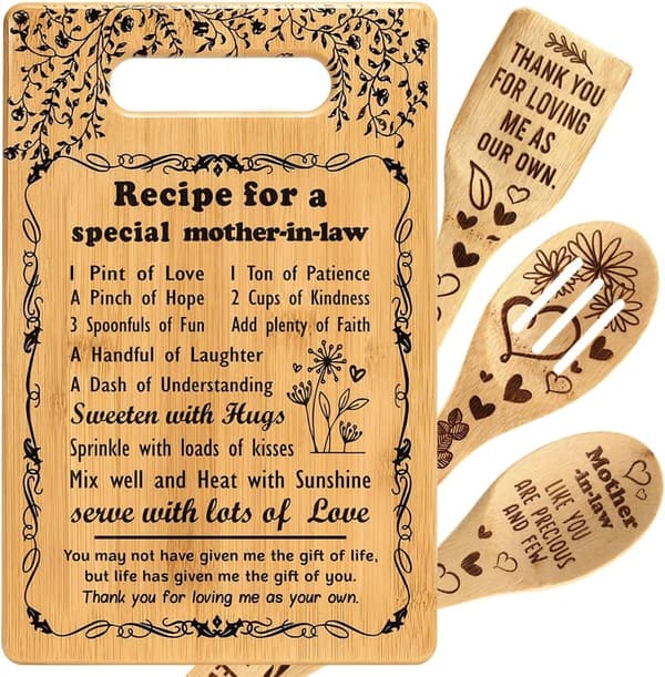 Birthday Gifts for Mother-in-Law - Personalized Kitchen Cutting Board
