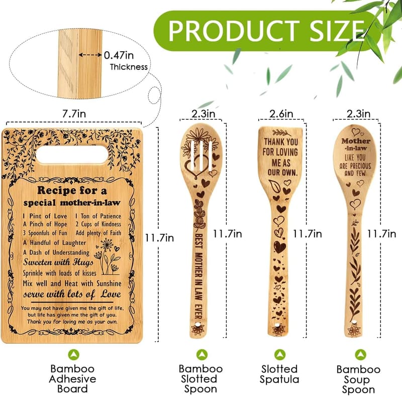Birthday Gifts for Mother-in-Law - Personalized Kitchen Cutting Board