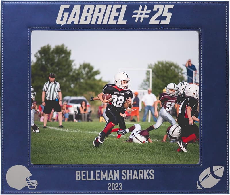 Personalized Football Picture Frame for Athletes and Coaches