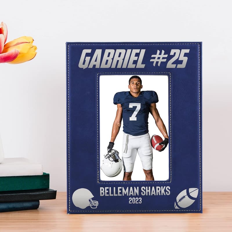 Personalized Football Picture Frame for Athletes and Coaches