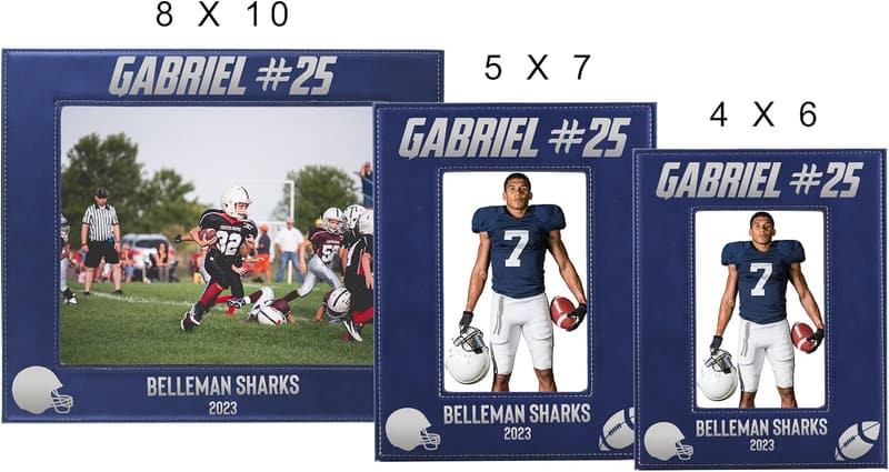 Personalized Football Picture Frame for Athletes and Coaches