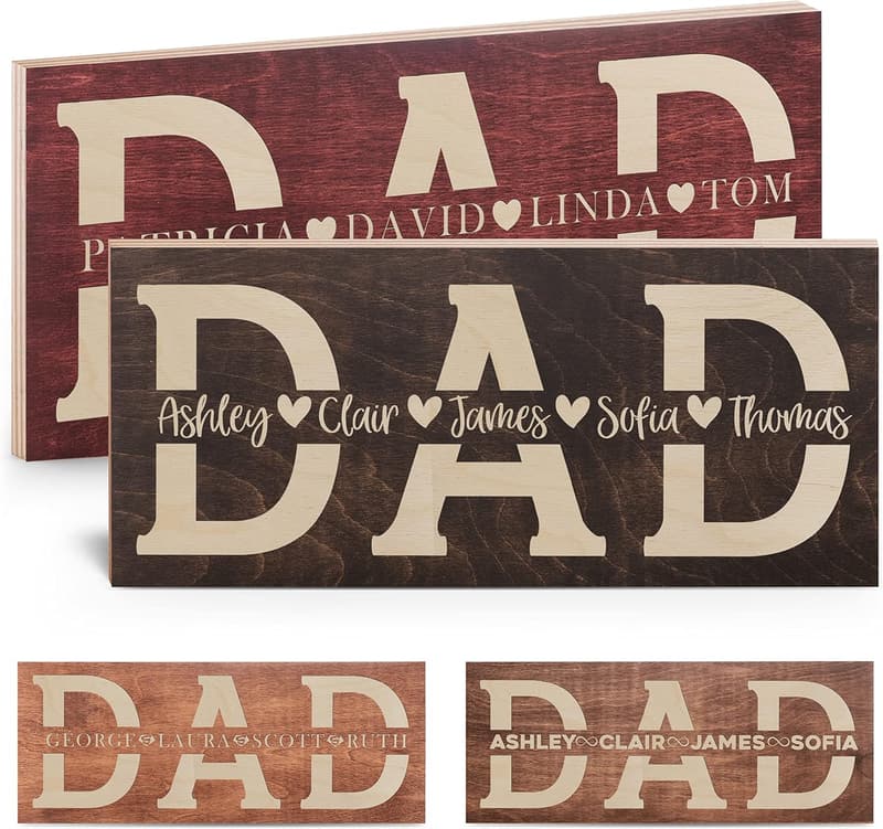 Personalized Dad Sign with Kids' Names - Father's Day Gift