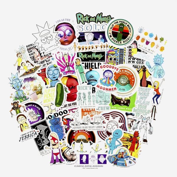 Rick and Morty Vinyl Stickers Set - 50 Waterproof Designs
