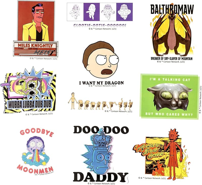 Rick and Morty Vinyl Stickers Set - 50 Waterproof Designs