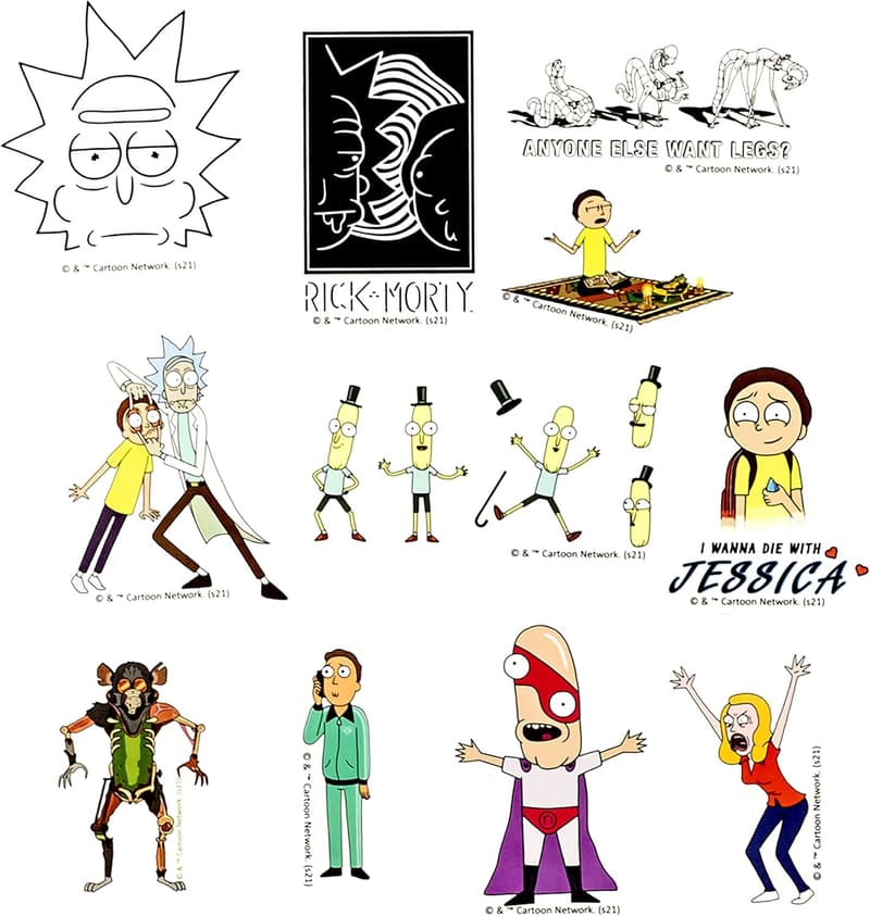 Rick and Morty Vinyl Stickers Set - 50 Waterproof Designs