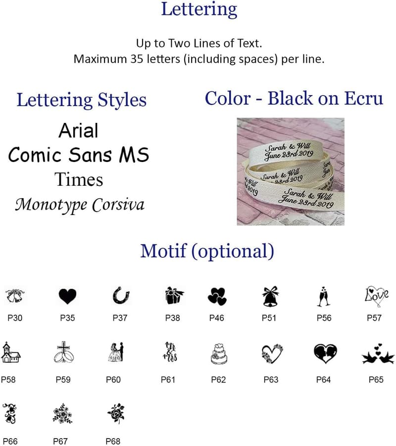 Customized Cotton Ribbon - Personalized Text for Favors & Gifts (5 Yards)