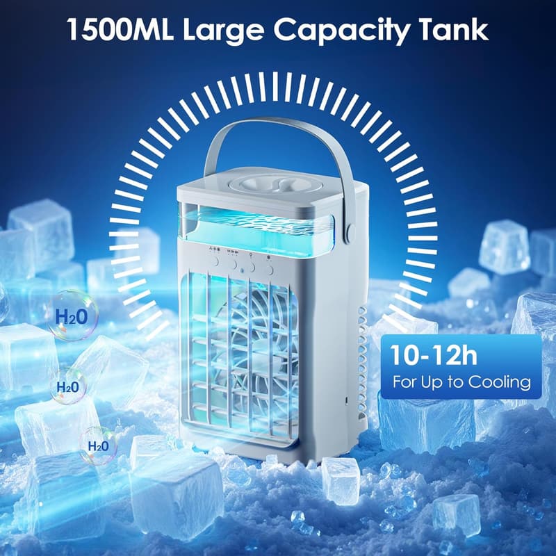 4-in-1 Portable Air Conditioner with Remote & Humidifier