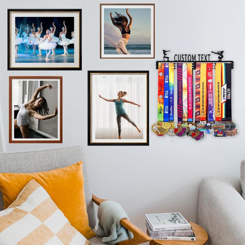 Personalized Metal Medal Holder for Athletes - 60 Medal Capacity