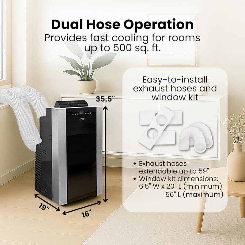 Whynter 14,000 BTU Portable Air Conditioner with Dual Hose