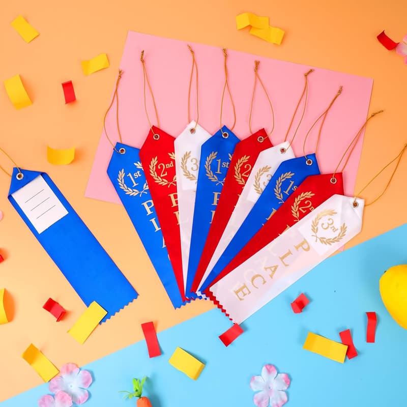 Award Ribbons Set for Competitions - 90PCS in Blue, Red, White