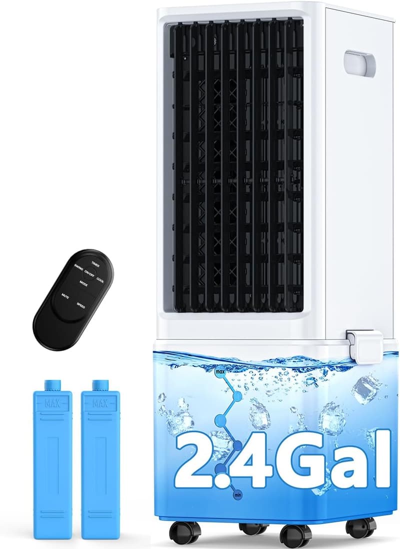Portable Air Conditioner with 4 Modes, 3 Speeds, and 20H Cooling