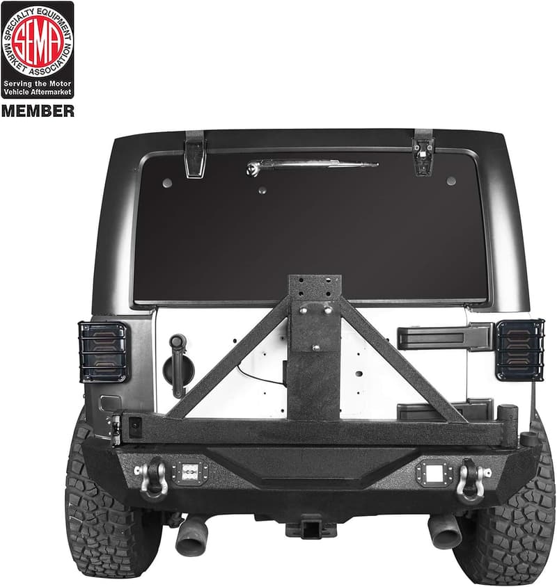 Jeep Wrangler Tail Light Covers - Black Euro Guard (2007-2018)
