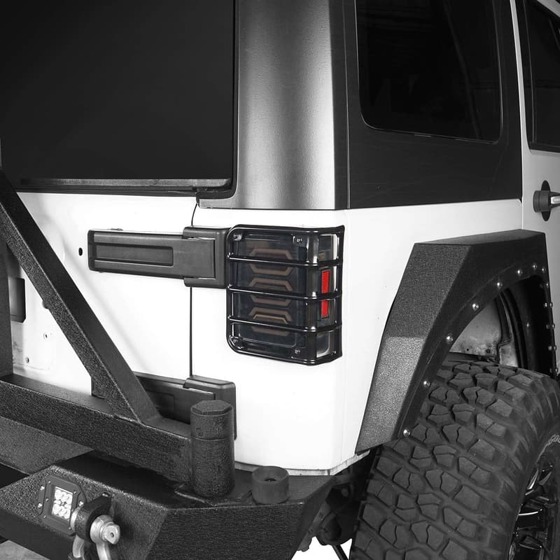 Jeep Wrangler Tail Light Covers - Black Euro Guard (2007-2018)