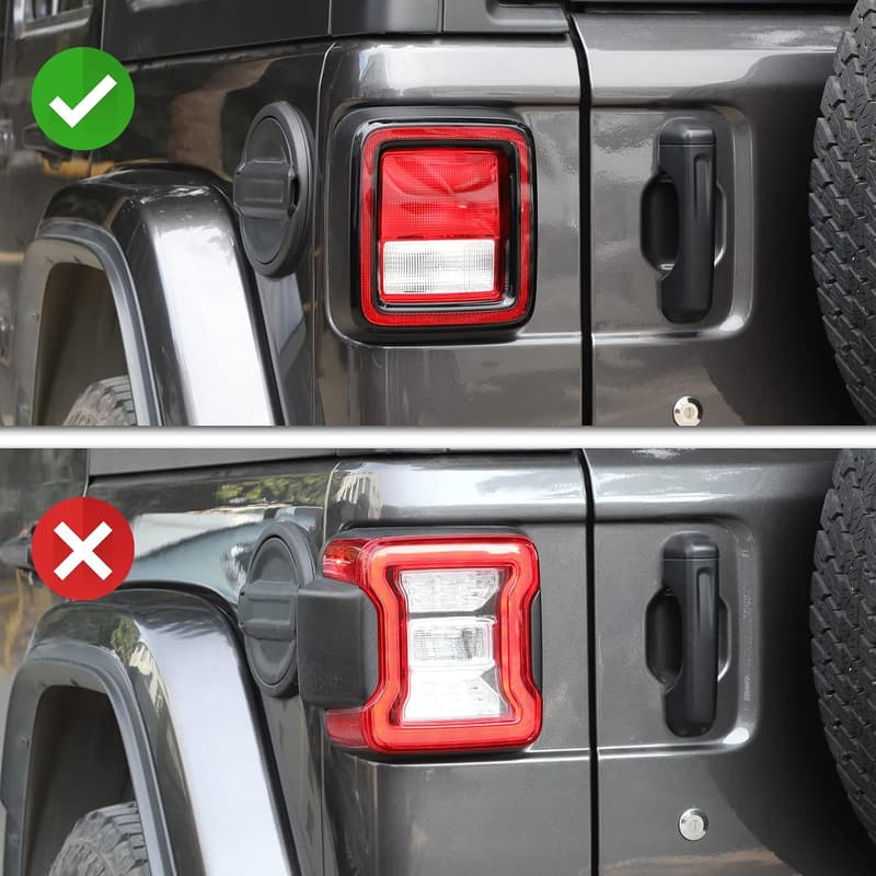 Jeep Wrangler Tail Light Covers - US Flag Design (2018-2023)