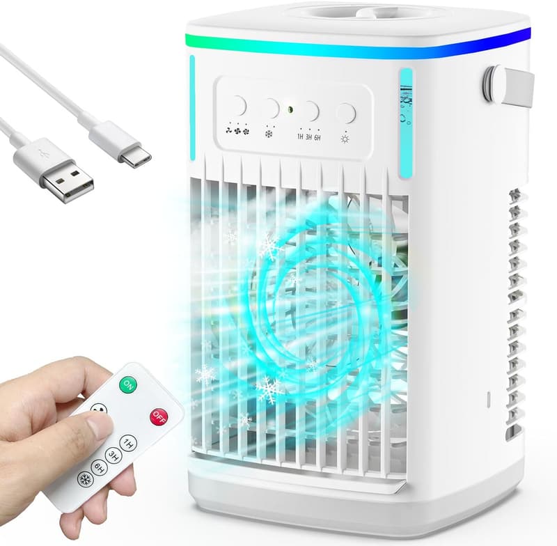 4-in-1 Portable Air Conditioner with Remote and Timer