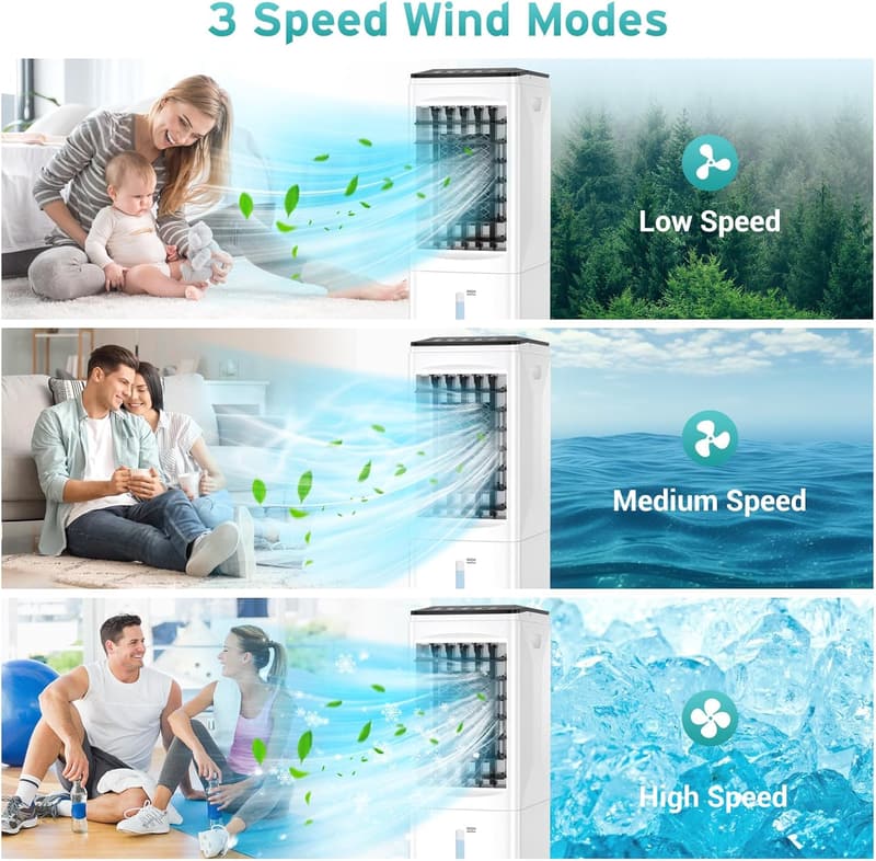 3-in-1 Portable Air Conditioner with Fan & Humidifier, 300 Sq.Ft