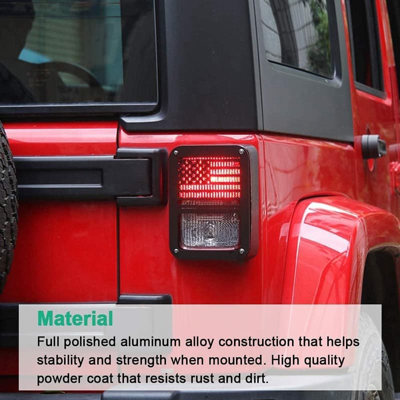Jeep Wrangler JK Taillight Cover Guard with US Flag Pattern