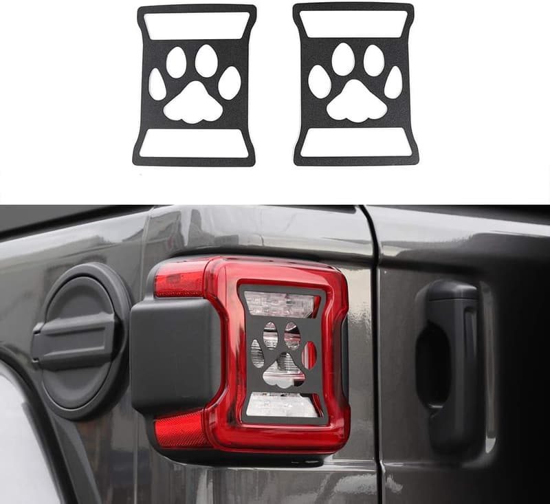 Jeep Wrangler Taillight Cover with Pawprint Design (2018-2022)