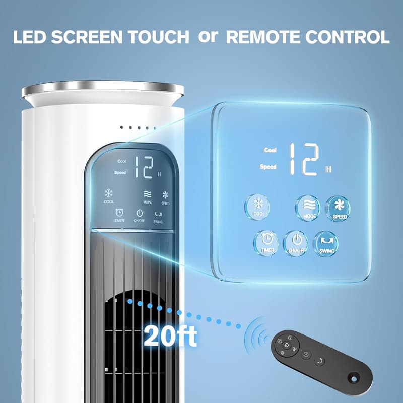 Portable Evaporative Air Cooler with Remote & Ice Packs