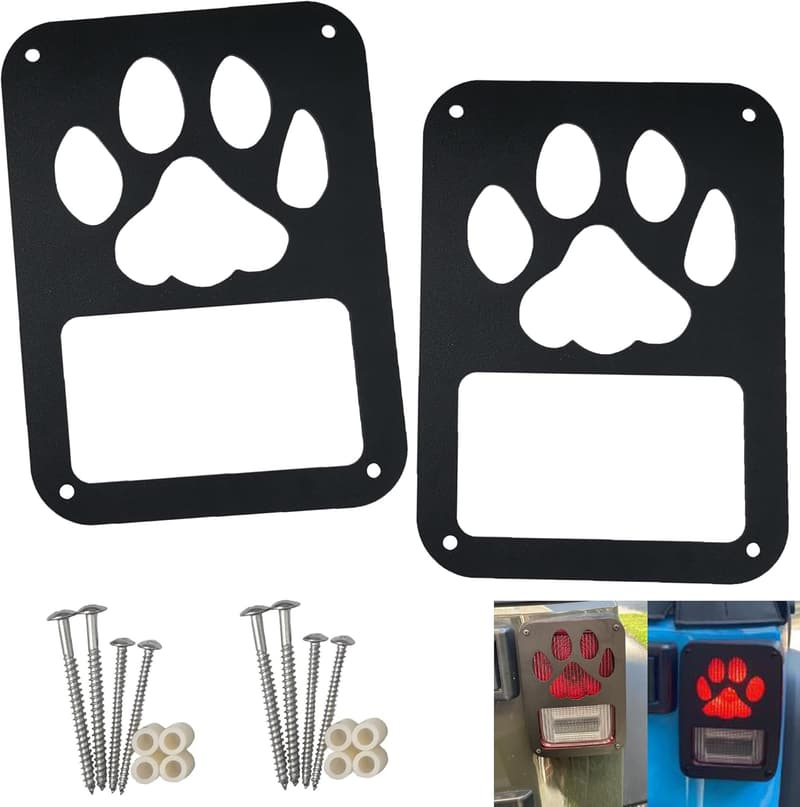 Jeep Wrangler Tail Light Covers - Dog Paw Design (2-盒)