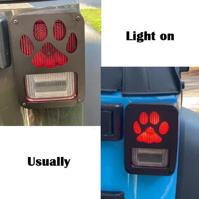 Jeep Wrangler Tail Light Covers - Dog Paw Design (2-盒)