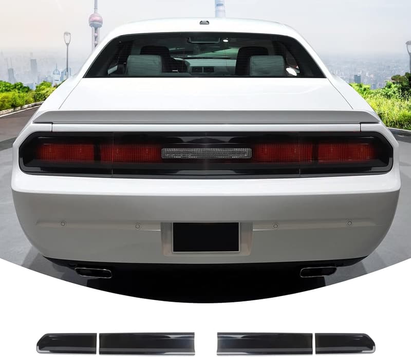 Dodge Challenger 2009-2014 Black Smoked Tail Light Covers