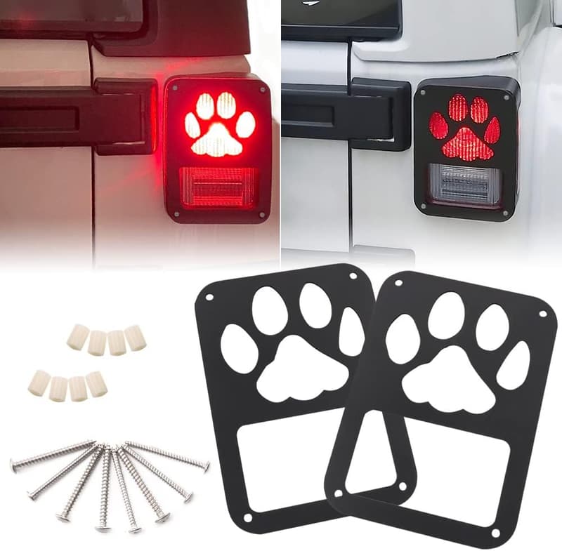 Jeep Wrangler JK/JKU 2007-2018 Dog Paw Tail Light Covers (1 Pair)