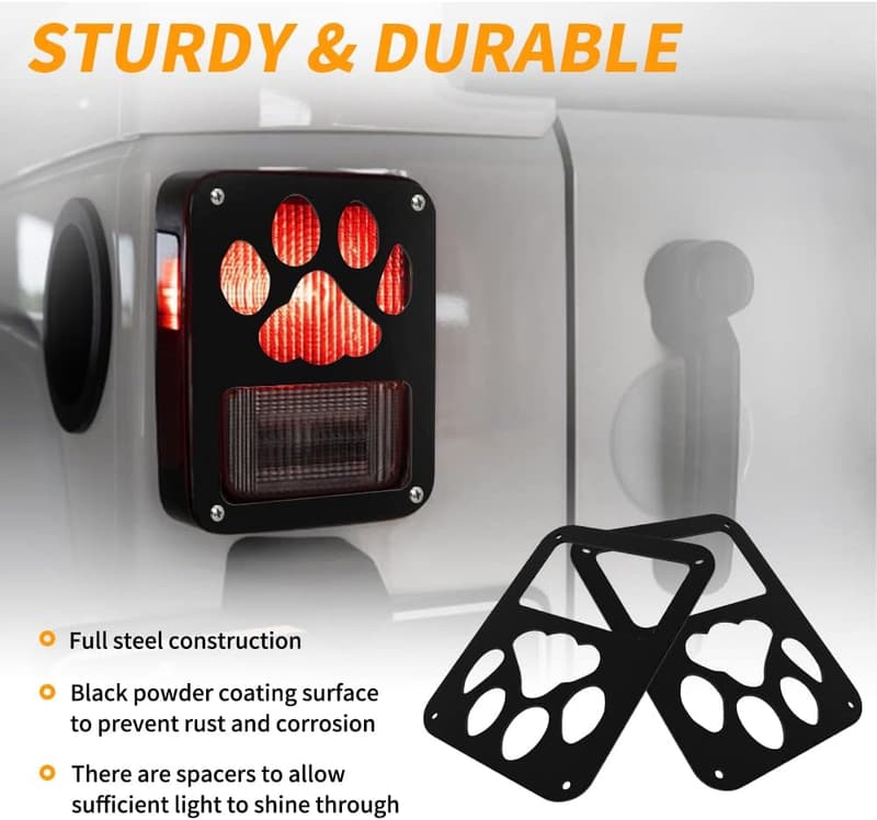 Jeep Wrangler JK/JKU 2007-2018 Dog Paw Tail Light Covers (1 Pair)
