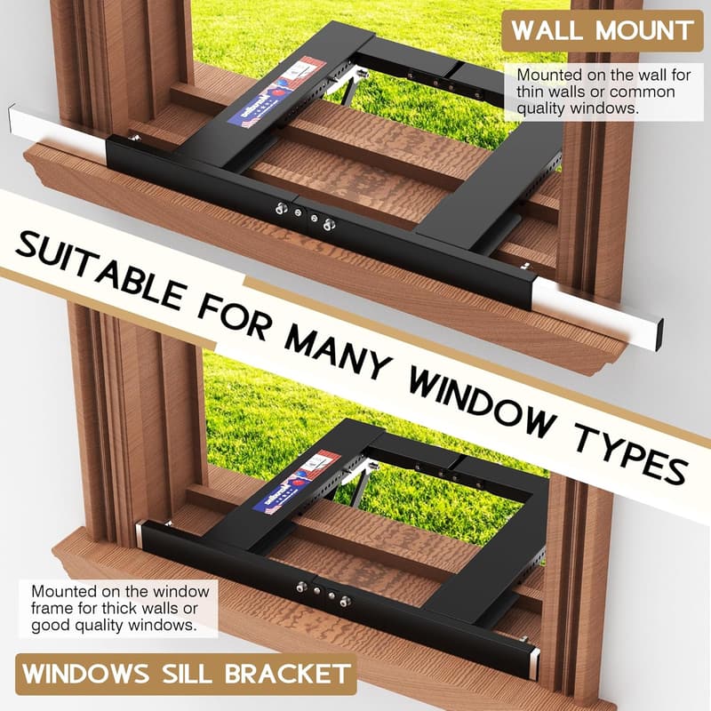 Adjustable Air Conditioner Support Bracket, No-Drill Installation