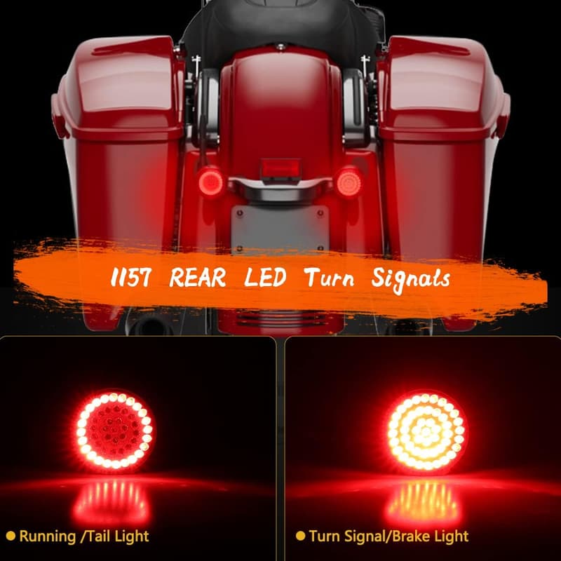 Harley 1157 Rear LED Turn Signal Lights with Smoked Lens