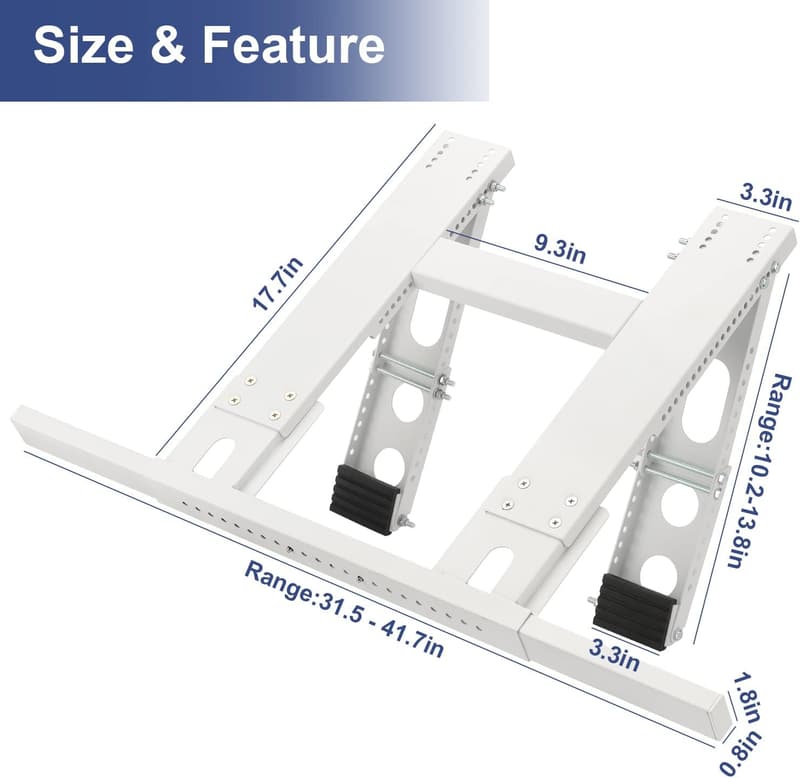 Universal Window Air Conditioner Support Bracket - No Drilling, Heavy Duty Steel, 220lbs Capacity