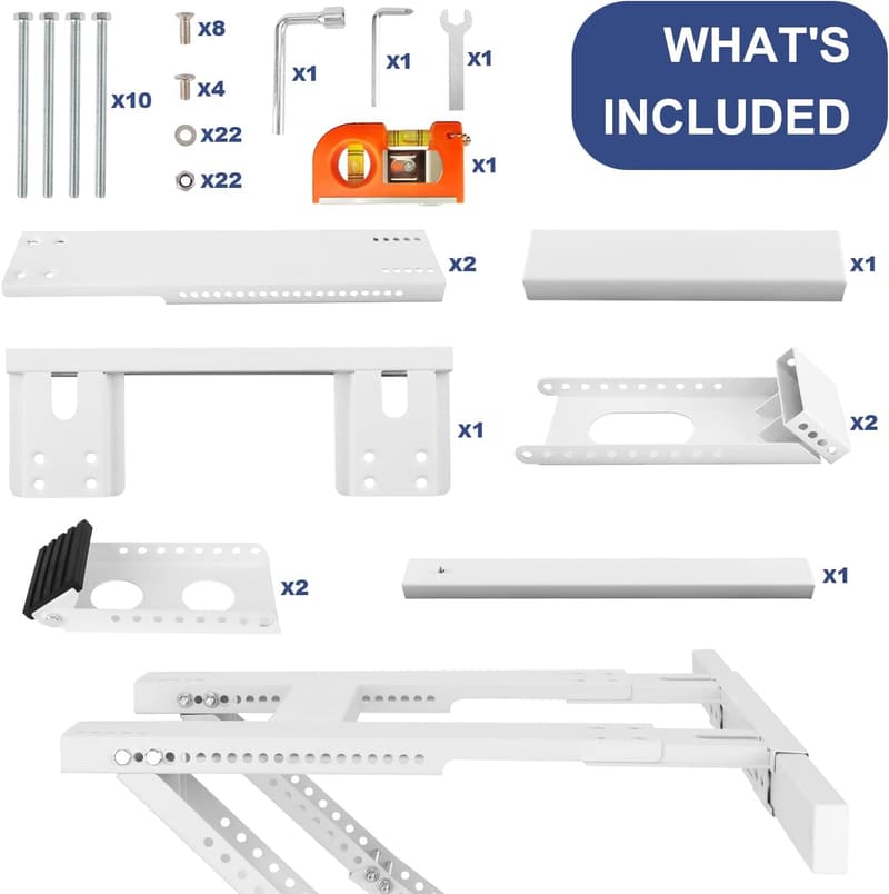 Universal Window Air Conditioner Support Bracket - No Drilling, Heavy Duty Steel, 220lbs Capacity