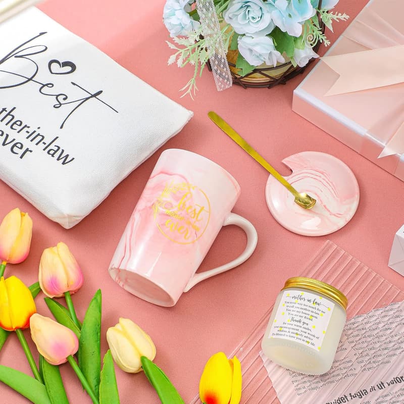 Mother's Day Gift Set for Mother-in-Law: Mug, 蠟燭, Makeup Bag