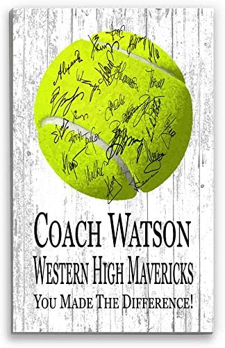 Personalized Tennis Coach Plaque with Signable Space for Players