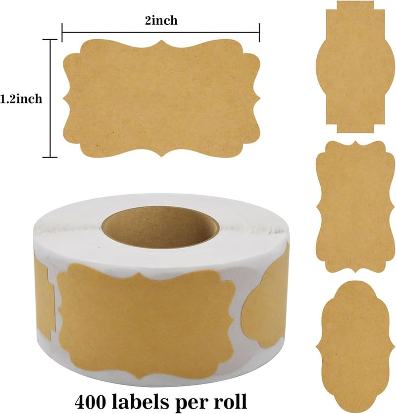 Self-Adhesive Gift Tags - 400 Blank Labels for All-Purpose Use