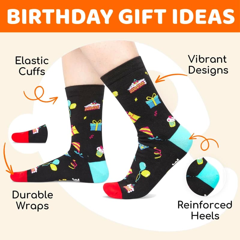 Thoughtful Birthday Socks for Adults, Ages 45-50