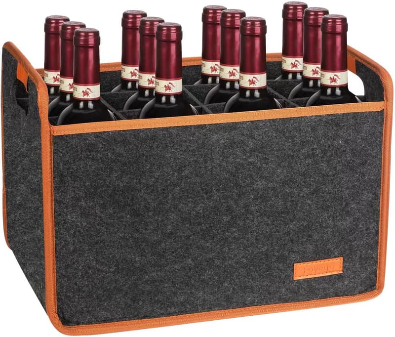 Insulated Wine Tote Bag for Travel and Picnics - 12 Bottle Capacity