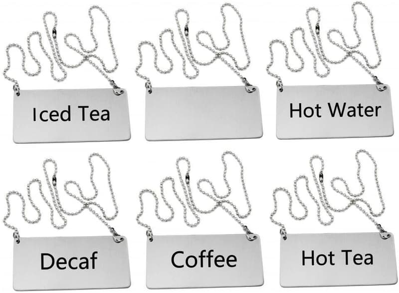 Stainless Steel Table Tent Sign Set for Beverage Labeling