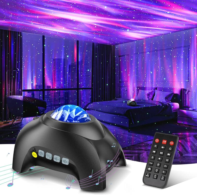 Aurora Projector Night Light with 33 Effects & Bluetooth Speaker
