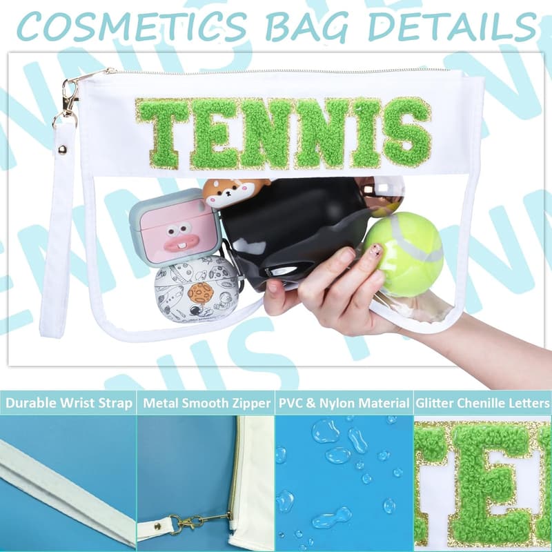 Tennis Gifts: 2 Pcs Waterproof Makeup Bag Set for Women